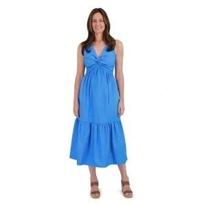 NWT French Connection Cornflower Blue Maxi Dress Size M, 100% Cotton
